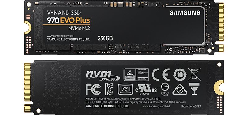 SSD ،Samsung، هارد داخلي 970 EVO Plus، سعة تصل إلي 250 جيجابايت