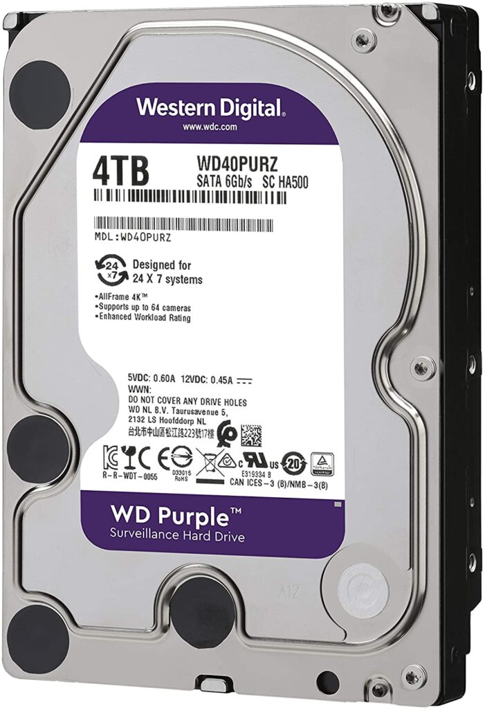 Western Digital، ويسترن ديجيتال، قرص صلب، WD Purple 4TB، بنفسجي، 4 تيرا بايت
