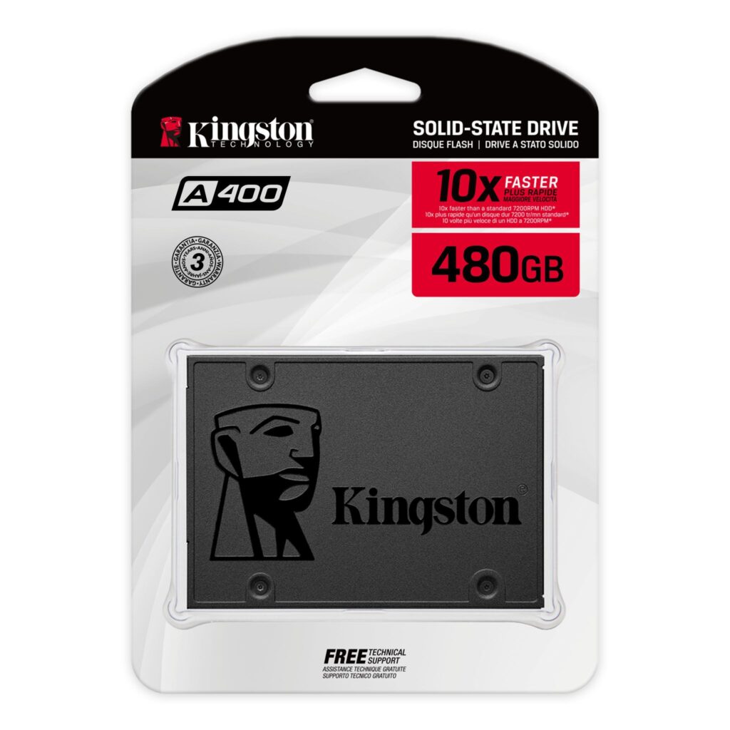 Kingston، هارد داخلي A400-480GB، تخزين يصل إلي 480 جيجابايت، 2.5 بوصة