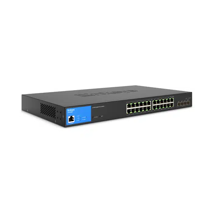 Linksys، محول LGS328MPC، سويتش، 24 منفذ، PoE + مفتاح مع 4 SFP