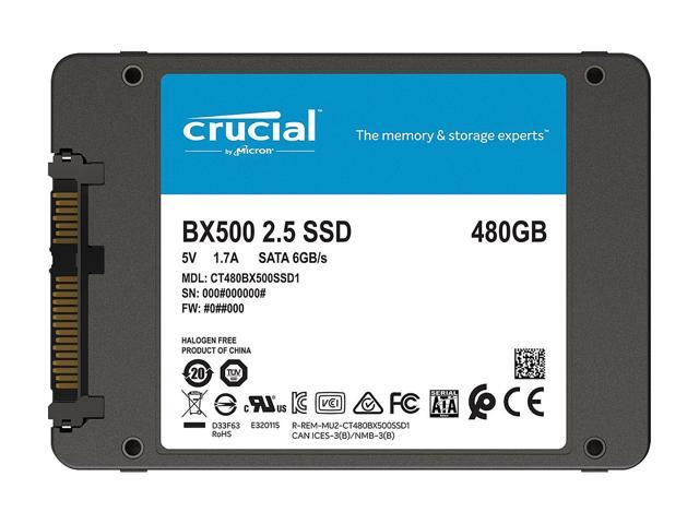 Crucial، هارد داخلي BX500-480GB، SSD، سرعات تصل 480 ميجابايت