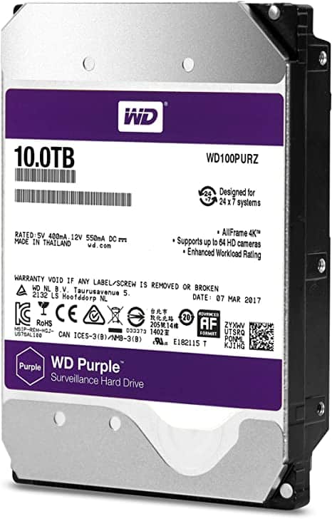 Western Digital، هارد WD Purple WD100PURZ-10TB، محرك أقراص 3.5