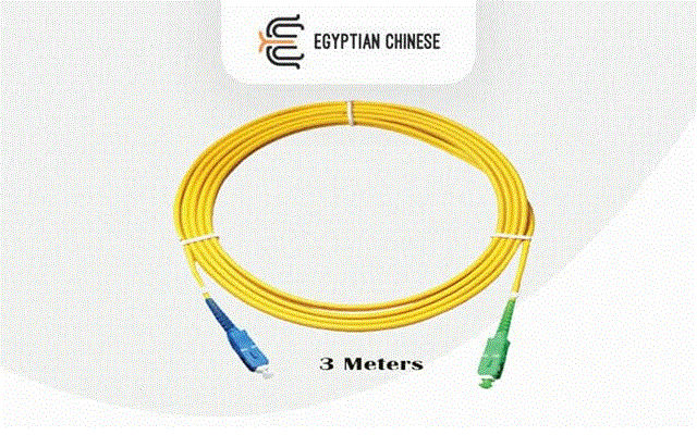cabl 3m كابل فايبر أوبتك Patch Cord-SC/APC-SC/UPC 3m single mode single fber - الصورة 1