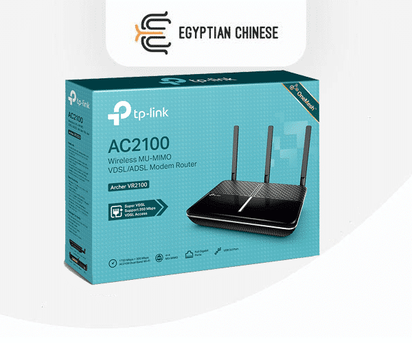 TP-Link Archer VR2100 AC2100 مودم راوتر VDSL/ADSL ثنائي النطاق بتقنية MU-MIMO