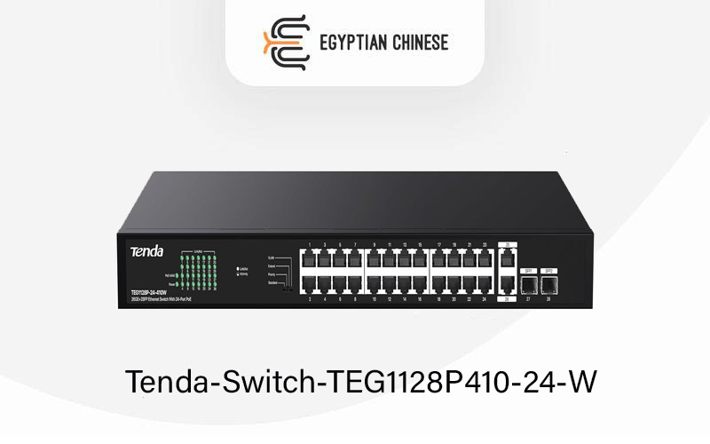 1 سويتش شبكات Tenda TEG1128P-24-410W – 24-Port Gigabit PoE+ Switch 410W مع 2 Uplink و2 SFP - الصورة 1