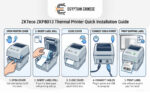 ⁦طابعة باركود وملصقات حرارية ZKTeco ZKP8013 – 4 بوصة، USB، سرعة 152 مم/ث، مثالية للشحن والمخازن والمتاجر الإلكترونية⁩ - الصورة ⁦3⁩