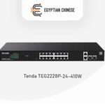 سويتش Tenda TEG2228P-24-410W كلاود مانجد 24 منفذ Gigabit PoE+ بقدرة 410W مع 2 Uplink و2 SFP – Cloud Managed PoE Switch