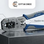 كماشة كبس شبكات Pro'sKit CP-376KX – أداة 3 في 1 لقص وتجريد وكبس RJ45 / RJ11 / RJ12