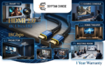 ⁦كابل HDMI 2.0 Premium بطول 10 متر – High Speed HDMI Cable 4K UHD 18Gbps يدعم HDR وARC و3D⁩ - الصورة ⁦2⁩