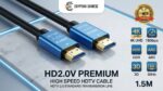 ⁦كابل Premium HDMI 2.0 4K UHD بطول 1.5 متر – High Speed HDMI Cable 18Gbps يدعم HDR وARC و3D⁩ - الصورة ⁦3⁩