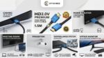 ⁦كابل Premium HDMI 2.0 4K UHD بطول 1.5 متر – High Speed HDMI Cable 18Gbps يدعم HDR وARC و3D⁩ - الصورة ⁦2⁩