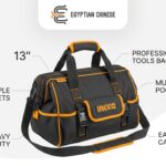 شنطة عدة INGCO HTBG281328 مقاس 13 بوصة – حقيبة أدوات احترافية متعددة الجيوب